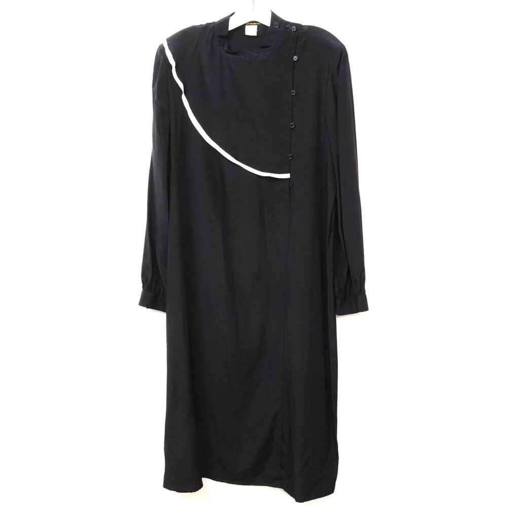 VTG‎ Richezza 100% Silk Button Down Shirt Midi Dress Party Cocktail Size 14